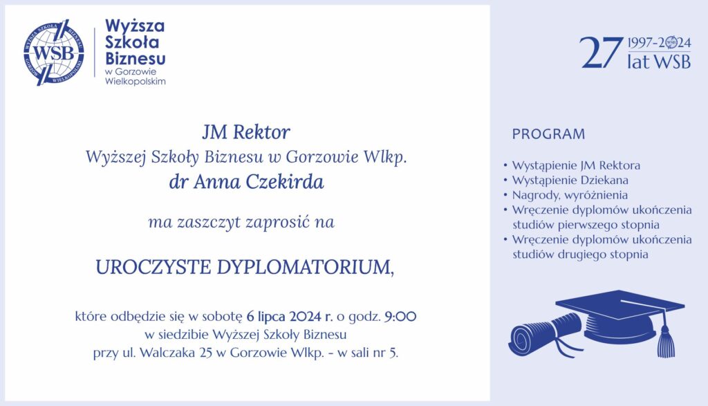 Zaproszenie na dyplomatorium 2024